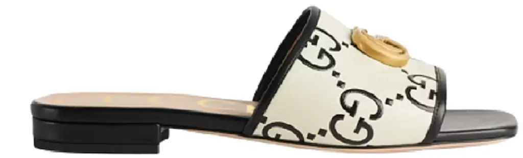Dép Gucci GG Slide Sandal Leather 'Black White' 677584-UM920-1193
