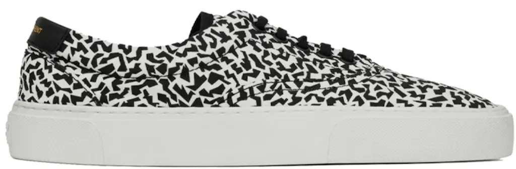 Giày Saint Laurent Venice Sneakers In Sparkle-Print Canvas 'White' 66932926Q109074