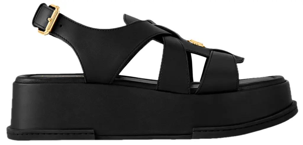 Dép Louis Vuitton Maya Flatform Sandals 'Black' 1ACYJP