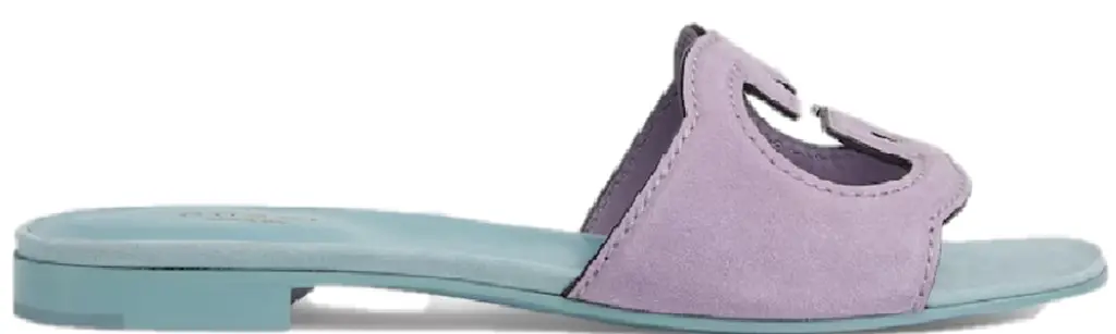 Dép Gucci Interlocking G Slide 'Light Blue Lilac Suede' 694451-C2000-5252