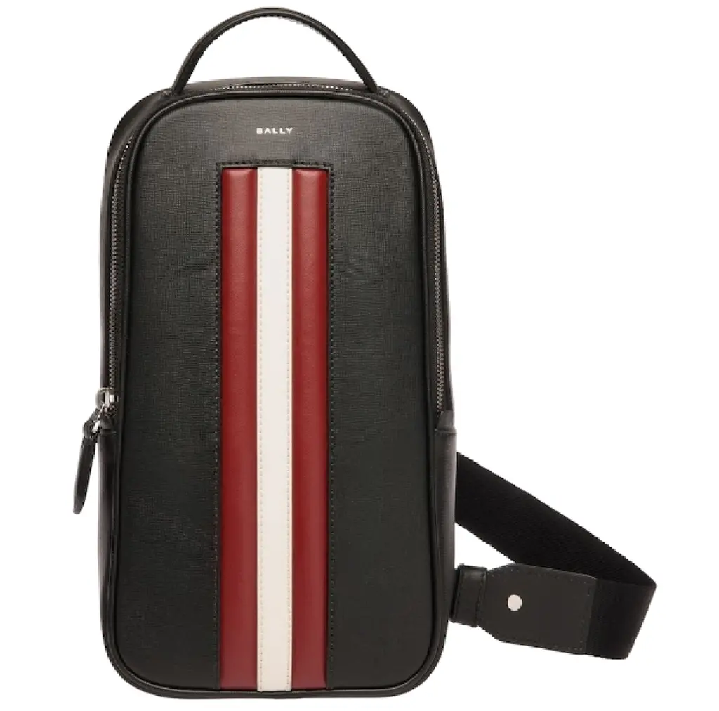 Túi Bally Mythos Sling Bag In Recycled Leather 'Black' 6308465