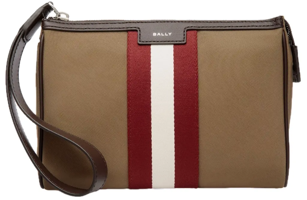 Túi Bally Code Pouch In Nylon 'Camel' 6310905