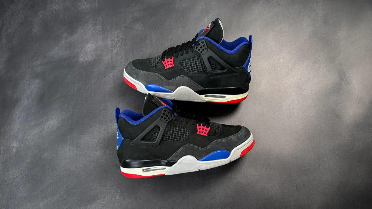 Hinh anh 4: Air Jordan 4 Rare Air voi phoi mau den, do va xanh, phat hanh he 2025