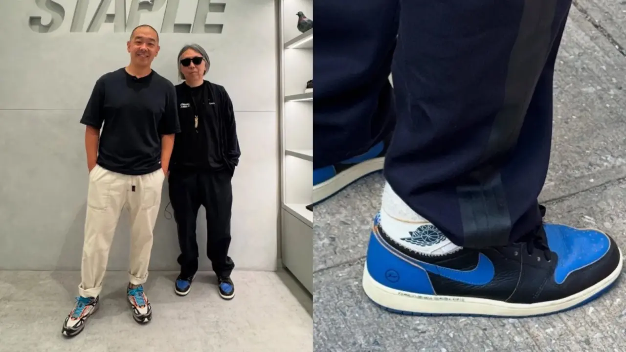 Hinh anh 6: Hiroshi Fujiwara mang Union x Fragment x Air Jordan 1 Sport Royal