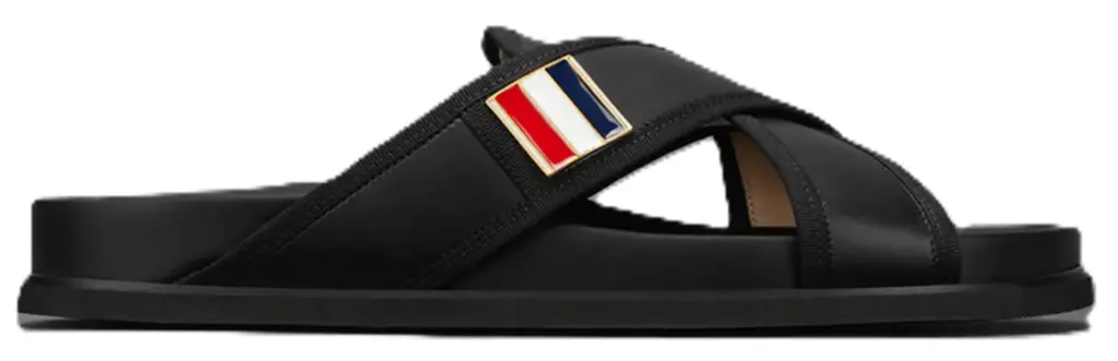 Dép Thom Browne Leather Toe Ring Slide 'Black' MFL093A-05584-001