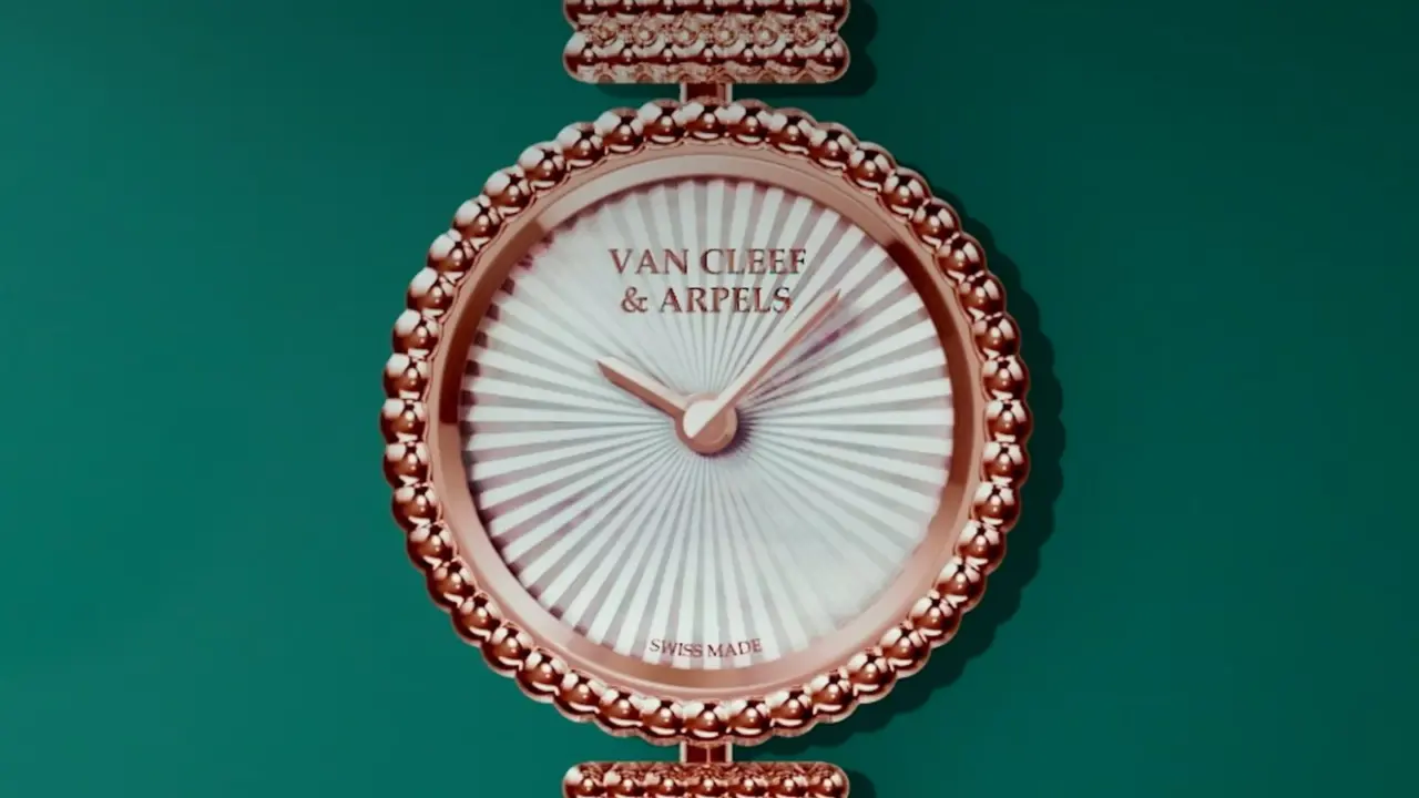Hinh anh 3: Dong ho Perlee cua Van Cleef & Arpels voi thiet ke hat vang sang trong