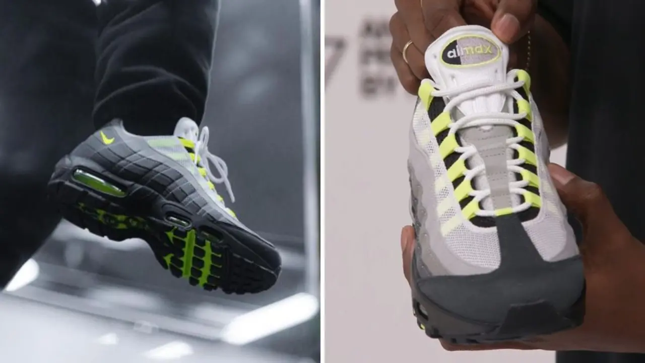 Hinh anh 4: Hinh anh Harajuku x Nike Air Max 95 phien ban moi tu atmos, noi bat voi sac xanh jade va chi tiet HRJK.