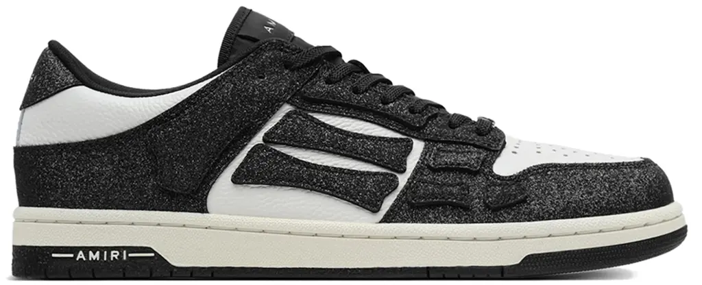 Giày Amiri Skel Top Low Shimmer 'Black White' AWFOSR1037-002