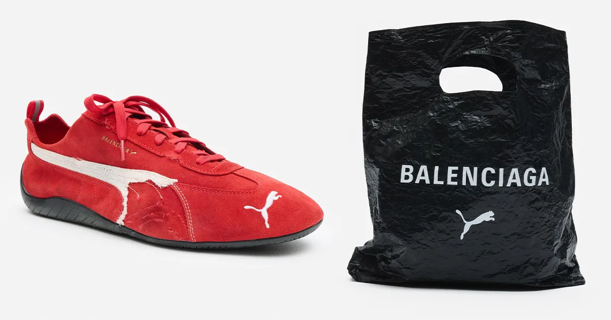 Hinh anh 1: Doi giay Balenciaga x PUMA Speedcat voi thiet ke doc dao va pha cach