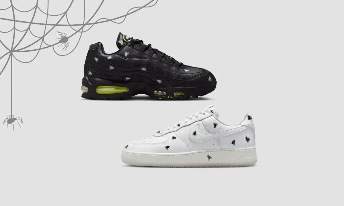 Hinh anh 1: Nike Air Max 95 va Air Force 1 Houseflies - Bo suu tap Halloween 2025 voi chi tiet ruoi am anh va thiet ke doc dao.