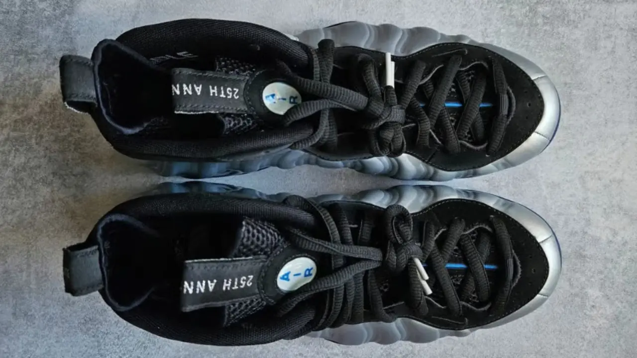 Hinh anh 2: Hinh anh Nike Air Foamposite Pro 25th Anniversary mau hiem voi thiet ke bac anh kim va chi tiet ky niem doc quyen.