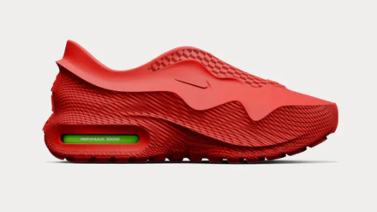 Hinh anh 3: Giay Nike Air Max 1000 Red Atomic Green voi thiet ke 3D va bot khi noi bat