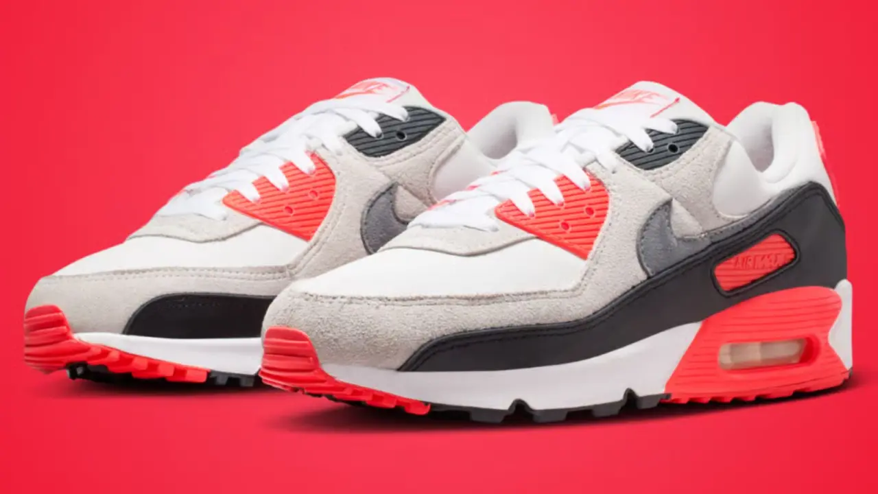 Hinh anh 3: Nike Air Max 90 Infrared 3M voi thiet ke OG va panel phan quang