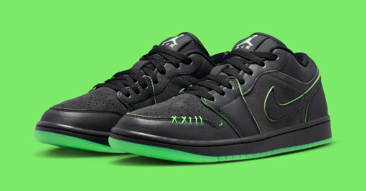 Jordan 1 Low Black Scream Green mang phong cách Halloween
