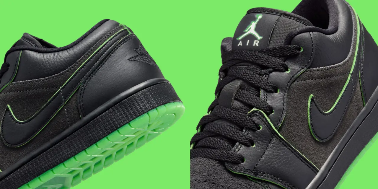 Jordan 1 Low Black Scream Green mang phong cách Halloween